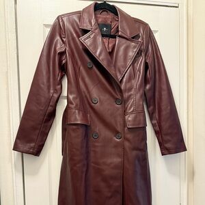 7 For All Mankind Maroon Trench Coat